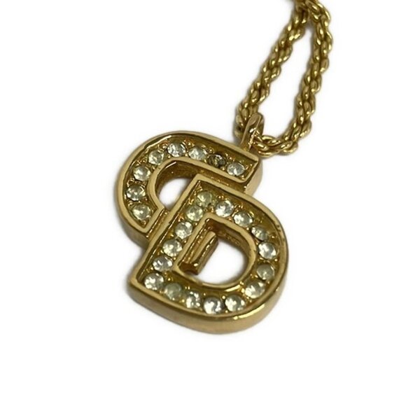Dior Necklace Gold Clear CD Motif - Picture 5 of 5
